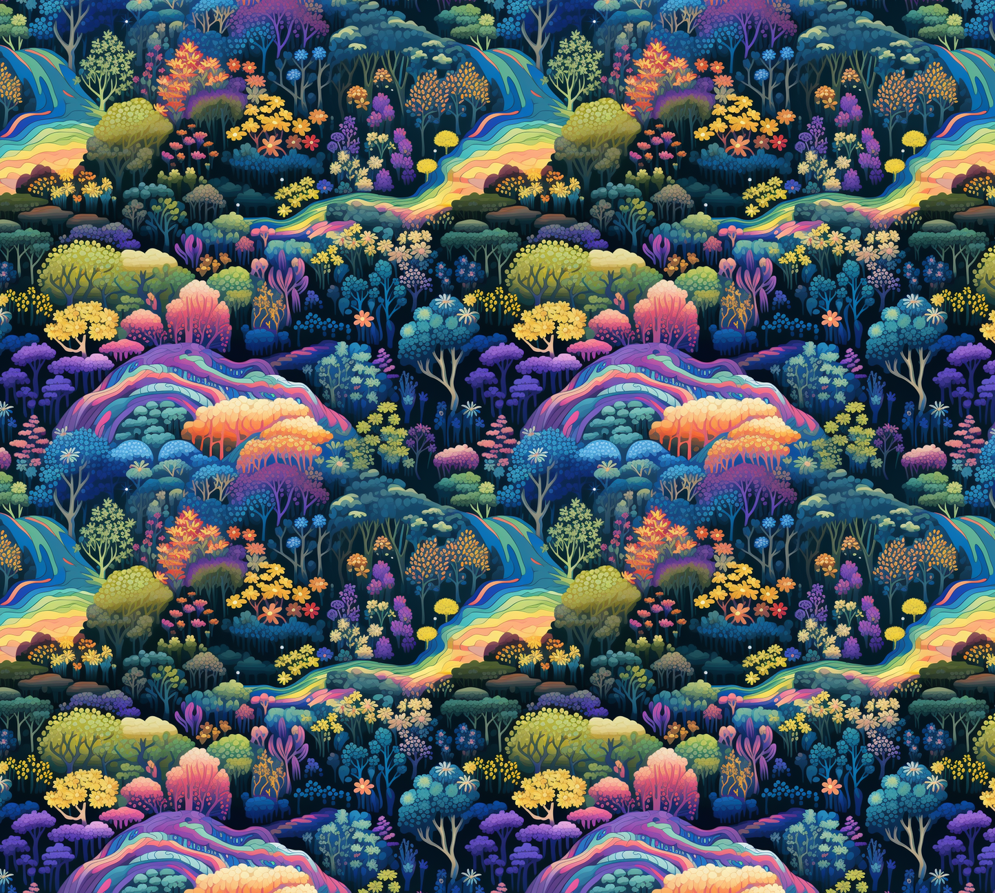 Rainbow Lava Forest Seamless File