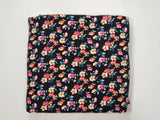 Ditsy Floral on Black Background Double Brushed Poly
