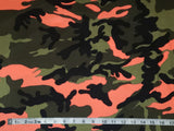Neon Orange Camouflage Double Brushed Poly