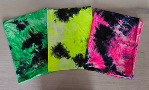 Bright/black tie dye 3 yards bundle