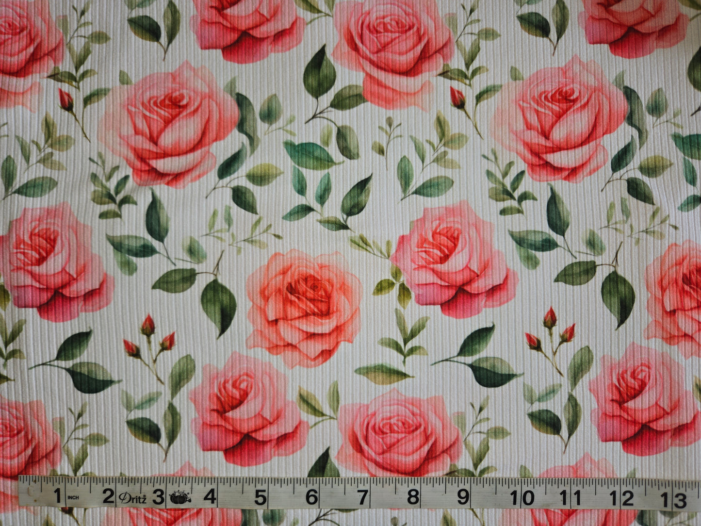 Pink Roses Rib Knit