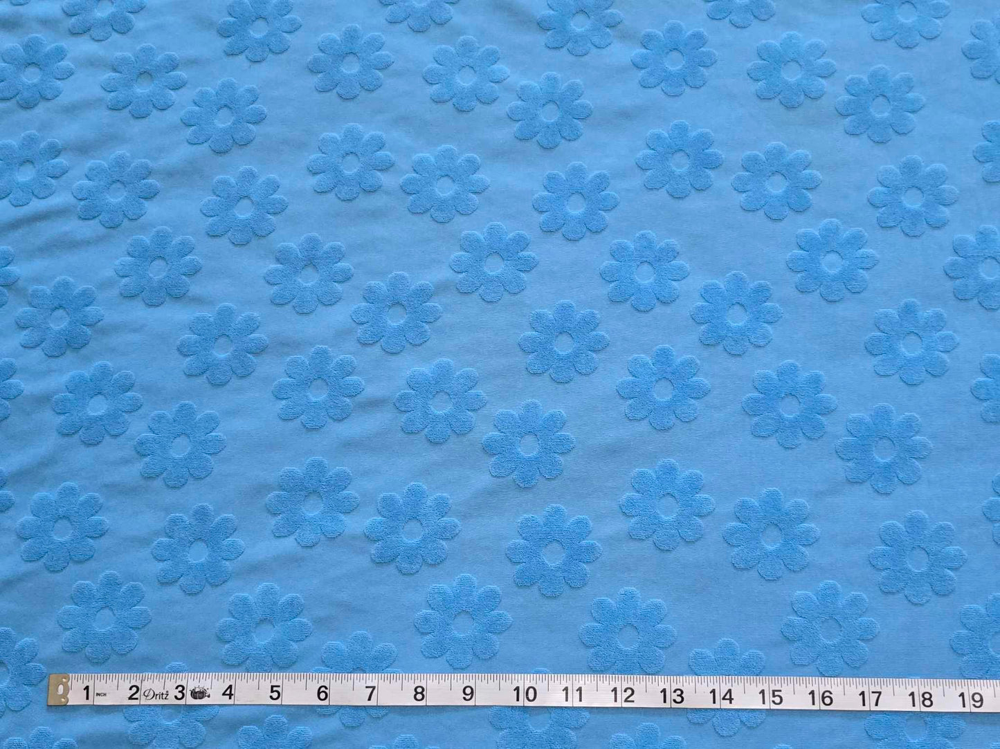 Blue Poly Spandex Floral Jacquard Knit