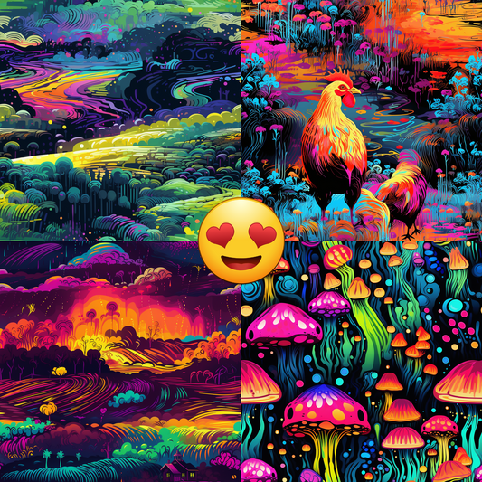 Pack of 4 Trippy Farm/Forest/Mushroom Seamless Files
