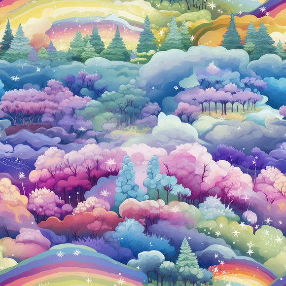 Pastel Rainbow Forest Seamless File