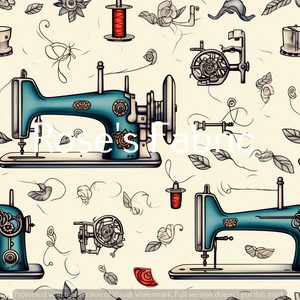 Vintage Sewing Machine Seamless File