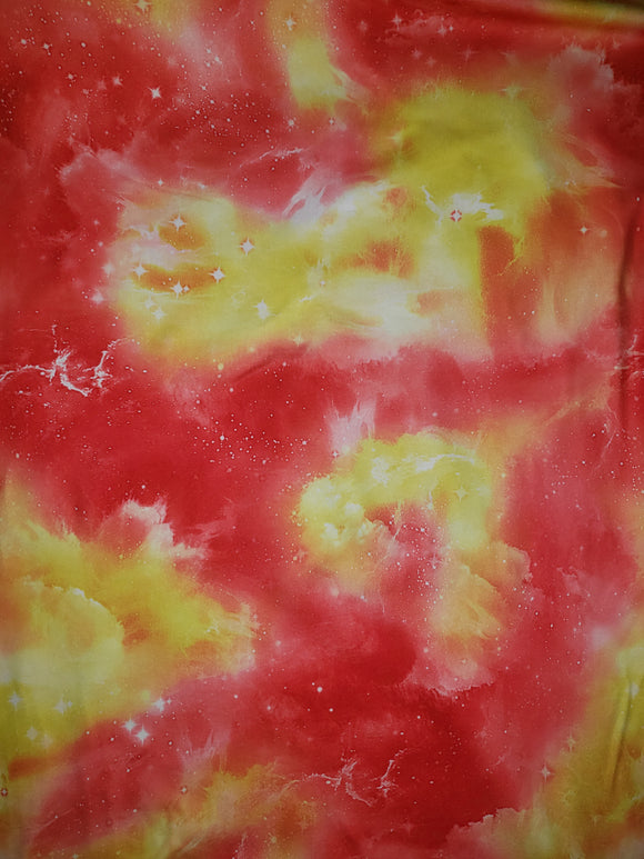 Red/Yellow Galaxy Double Brushed Poly