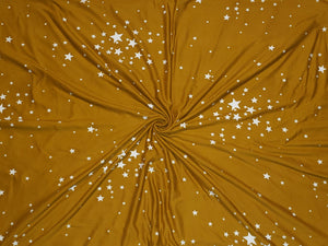 Mustard Stars Double Brushed Poly