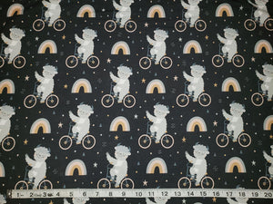 Yeti on Bicycle Cotton Lycra Custom