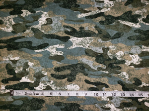 Green Camouflage Double Brushed Poly