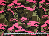 Neon Pink Camouflage Double Brushed Poly