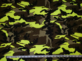 Neon Yellow Camouflage Double Brushed Poly