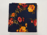 Floral on Navy Background Double Brushed Poly