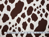 Cow Print Brown/White Double Brushed Poly