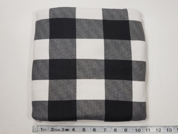 Ivory/Black Buffalo Plaid Hacci Sweater Knit