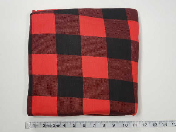 Red/Black Buffalo Plaid Hacci Sweater Knit