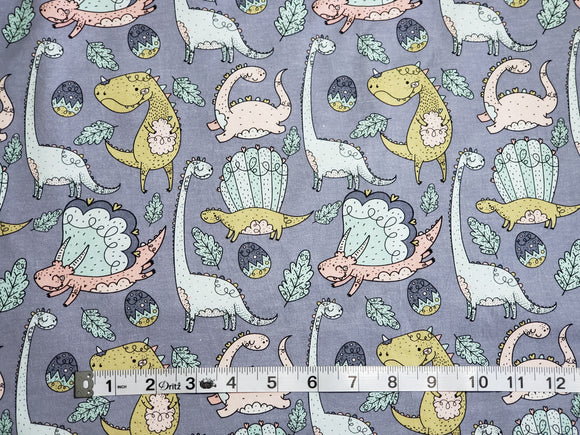 Whimsical Dinosaurs Cotton Lycra