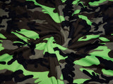 Neon Green Camouflage Double Brushed Poly