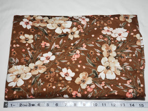 Brown Floral Double Brushed Poly