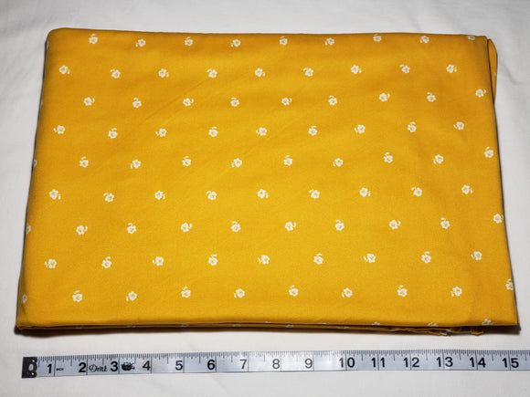 Mustard/Ivory Floral Double Brushed Poly