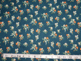 Teal Floral Double Brushed Poly