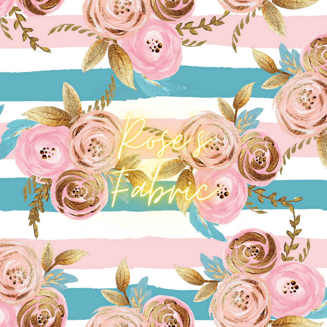 Stripe Gold Roses Floral Seamless File