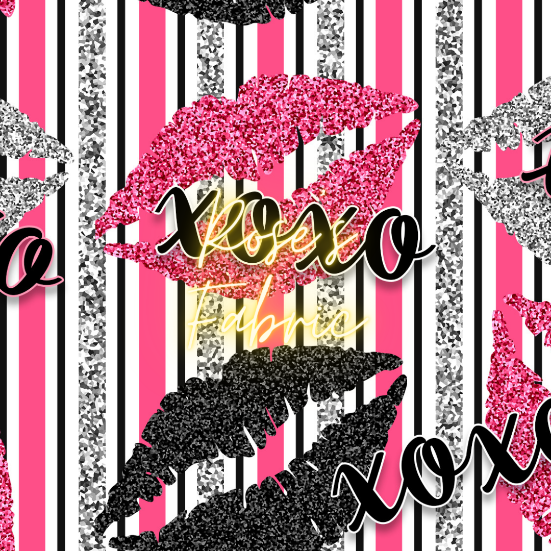 Glitter Stripe Xoxo Lips Seamless File