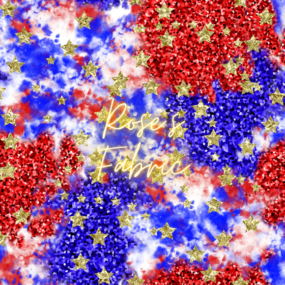 Red White Blue Gold Stars Seamless File