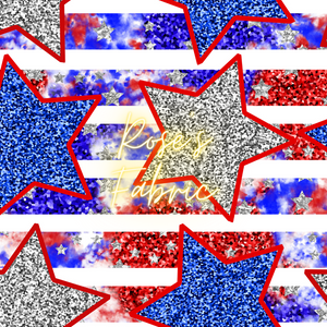 4th of July Glitter Stars & Stripes Seamless File