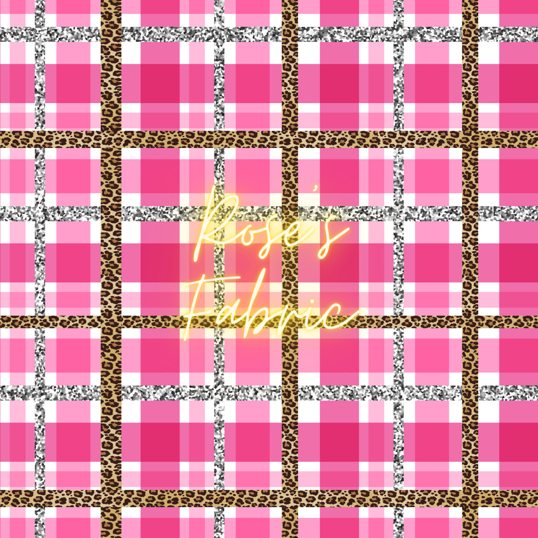 Glitter Cheetah Pink Plaid Seamless File